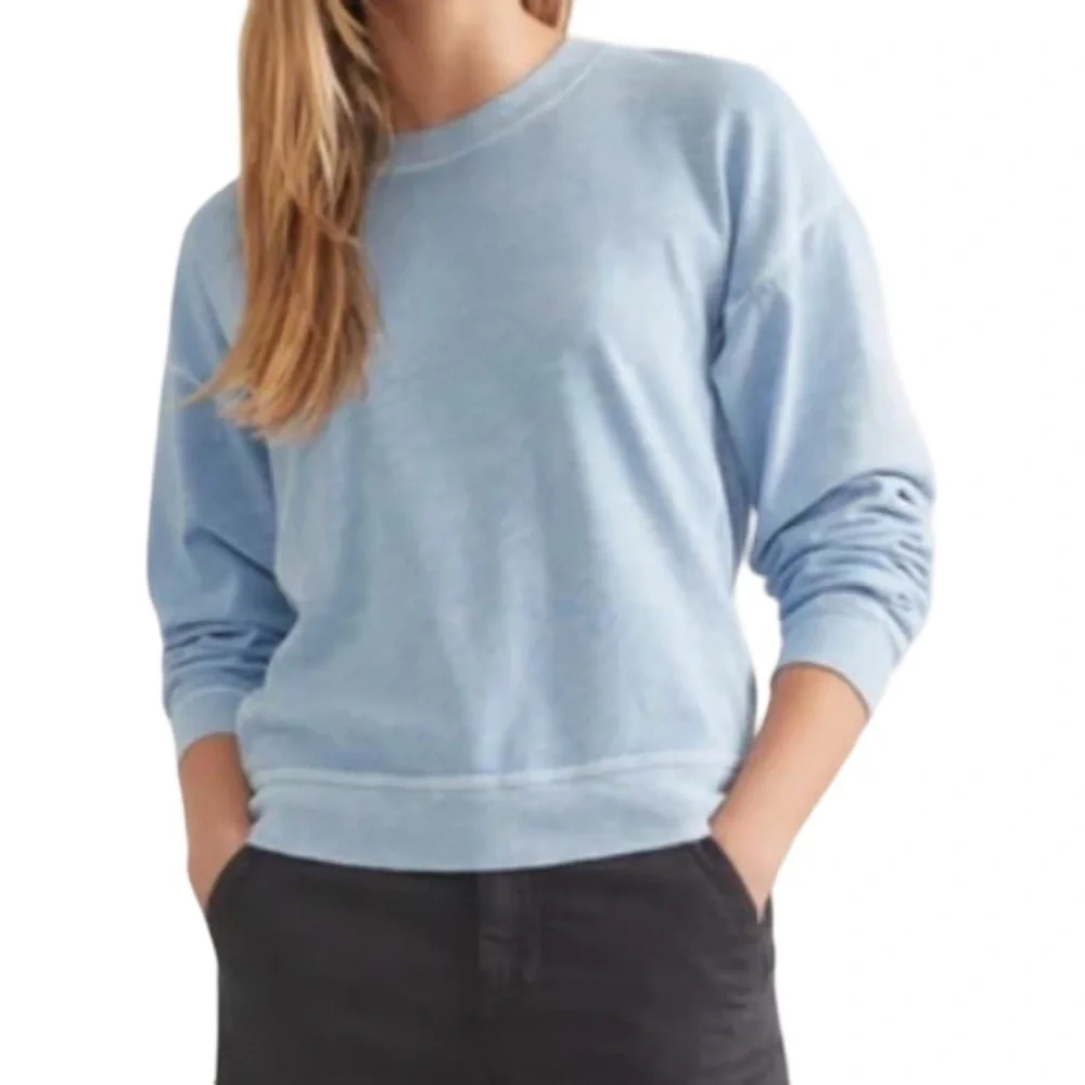 Marine Layer NWD Sadie Long Sleeve Pullover Blue Women’s Size S - Picture 2 of 7